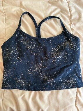 Beyond Yoga Navy Star Print Strappy Crop Sports Bra